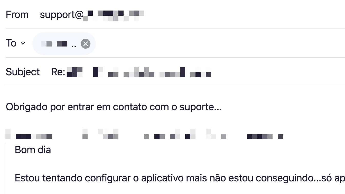 Reply translated into Portuguese